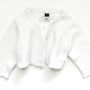 janie and jack sweet white cardigan/frilly detail